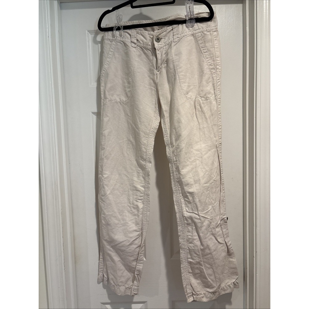 James Perse Women Linen Pants, Cream, Style #WLB1233, Size 28